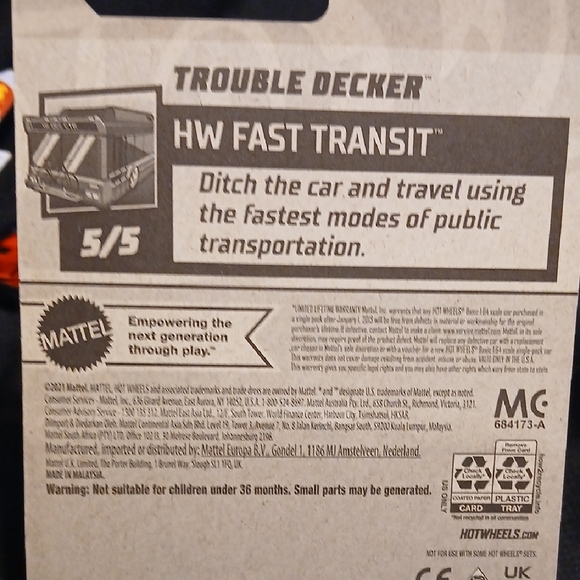 Trouble Decker Hot Wheels Bus - Blue and Orange - Picture 2 of 6